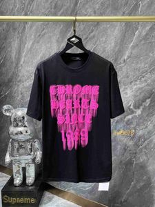 Mens camisetas Ch moda roupas designer tees luxo tshirt 2024ss coração rosa espuma vermelha sânscrito cruz manga curta venda cromos