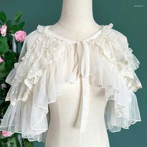 Frauen Blusen Süße Lolita Spitze Rüschen Bluse Frauen Kawaii Chiffon Shrug Tops Mori Mädchen Japenese Stil Nette Blusas Mujer