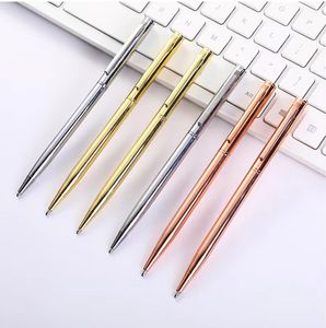 Minimalist metal ballpoint pen electroplating rotating signature pen Ballpoint pen business office stationery Office students promotion Writing Gifts