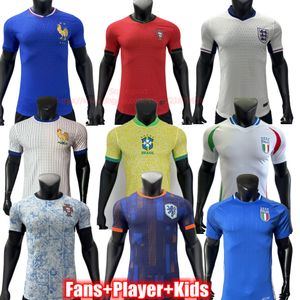 2024 Copa das Nações Europeias Camisas de Futebol Jogador Version Apertado Fit Fan Versão Loose Fit Top Thai Qualidade Camisa de Futebol Home Away Kit 3XL 4XL
