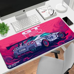 Tappetini GTR Sports Car Mouse Pad Gamer XL HD Tappetino per mouse personalizzato XXL Tappetino per tastiera meccanica Tappetino per tastiera Tappeto morbido antiscivolo Tappetini per mouse per PC