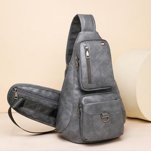 Fabrik Großhandel Damen Umhängetasche 5 Farben Outdoor-Sport Casual Männer Rucksack einfache einfarbige Leder Umhängetasche täglich Joker Reißverschluss Frauen Rucksack 0381#