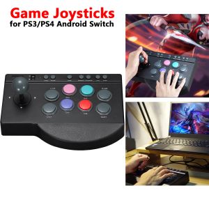 Joysticks PXN 0082 USB Wired Game Joystick Arcade Console Rocker Fighting Controller Gaming Joystick för PS3/PS4/Xbox/Switch/PC/Android TV