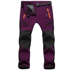 Pantaloni da sci da donna in pile caldo da campeggio foderati da trekking all'aria aperta inverno softshell impermeabile antivento neve asciugatura rapida sport isolati1120735