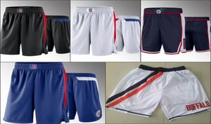 Los Angeles Clippers039039Shorts masculinos de basquete preto branco azul marinho Swingman8369063