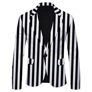 Striped Male Blazer Suits Polka Dot Leopard Print Casual British Fashion Slim Fit Jacket Suit Mens Coat Streetwear 240223