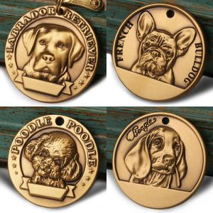 タグカスタマイズされた犬IDタグパーソナライズされた品質銅タグネームプレートアンティロスト名プレート無料彫刻ペンダントメタルメダル