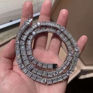 Hottest Fine Jewelry Hip Hop Necklace Premium Quality 925 Silver Vvs Moissanite Diamond Tennis Necklace
