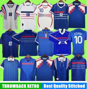 Retro Frenchs Classic Vintage Jersey 1982 84 86 88 90 96 98 00 02 04 06 Zidane Soccer Jerseys Maillot de Foot Mbappe Rezeguet Desailly Henry Henry