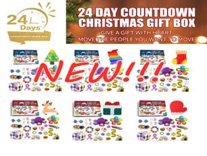 NYA 24st Fidget Toys Pack Mystery Box Advent Calender Surprise Christmas Gift Box Antistress Simple Dimple Novelty Gifts3405233