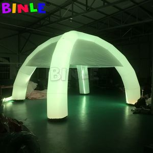 Barraca de aranha inflável gigante de 10mD (33 pés) com luzes LED coloridas RGB 4 pernas arqueadas Dossel Gazebo Marquee dome para mercado/festa/cinema decoração de casamento