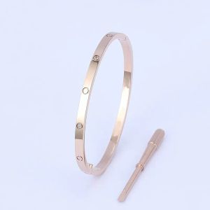 4 mm sottile 6 ° braccialetto di design in acciaio al titanio donna uomo amore argento oro rosa vite cacciavite chiodo braccialetti braccialetto coppia gioielli con borsa originale