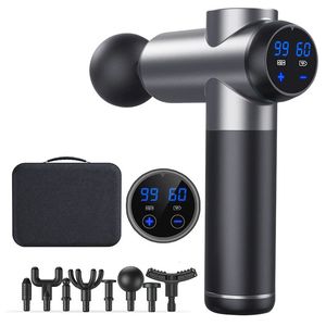 Massage Gun Massager LCD -skärm 99Gears 8Heads Electric Fascia for Neck Foot Body 240229