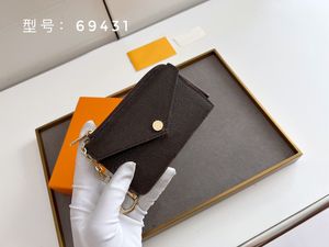 Designer Wallet Card Holder Recto Verso Zipper Mini Coin Purse med Original Box Dust Bag M69431