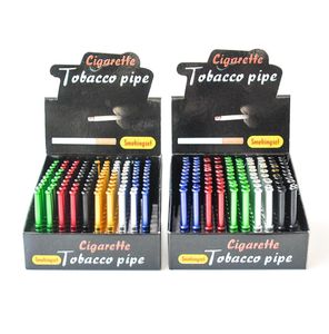 Cachimbos para fumar Cigarette Bat Metal One Hitter Pipe 100pcsBox 78mm Comprimento OCigarette Bat dab oil rig5885511