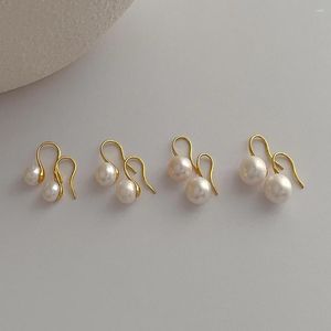 Orecchini a bottone squisita perla d'acqua dolce naturale vintage semplice da donna design unico moda gioielli da sposa regalo di compleanno