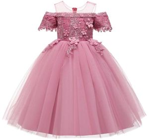 Ärmelloses Spitzenkleid für Mädchen, Langkleid, mittlere und große Kinder, Taurücken-Hochzeitskleid, Teenager-Abschlussballkleider, 514 Jahre alt6360884