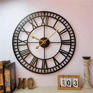 Wanduhren 1 stück römische ziffern uhr eisen kunst hängende zeitanzeige metall stille zimmeranordnung ornament wohnkultur