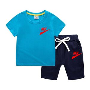 2 pieces Children's casual suit Summer print short sleeve top shorts Fashion casual time everyday style children's wear