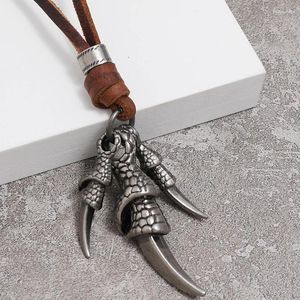 Pendant Necklaces NIUYITID Adjustable Real Cowhide Leather Necklace Jewellery For Men Boy Special Claw Charm Accessories
