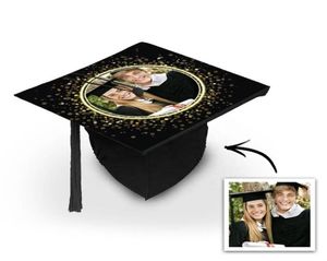 Sublimation Blank Graduation Hat Topper Sticker Party Heat Transfer White Adhesive Grad Cap Plate Decorations1441643