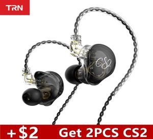 Portabla o Videophones amp hörlurar 2 Dynamik i öronmusiksport IEM Headset Bass Earuds 2Pin Cable TRN MT1 TA2 CS1 3442278