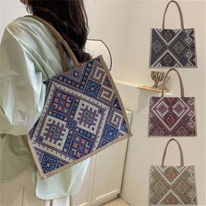 Shopping Bags Japan Canvas Design Tote Bag Handbag Shoulder Beg Sling Casual Large Capacity Ethnic Style Linen Cloth