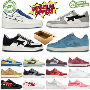 2024 Designer Sta Casual Shoes Low Top Men and Women Green Grey Camouflage Skateboarding Sport Bapely Sneakers Outdoor Shoes Waterproof leather Size 36-45