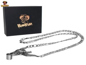 HONEYPUFF Collana con design animale in metallo Pipa da fumo in acciaio inossidabile 340MM Tubi per tabacco alle erbe Gioielli con confezione regalo5449683