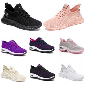 Sapatos das mulheres dos homens nova corrida caminhadas sapatos planos sola macia moda roxo branco preto confortável esportes bloqueio de cor Q11-1 gai 347 wo