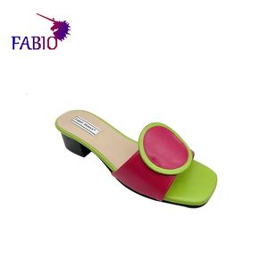 color multi fashion summer design patchwork party womens low heel slippers