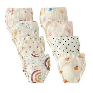 8 pz/lotto Riutilizzabili Pantaloni da allenamento per bambini Pannolini per neonati Fasciatoio Biancheria intima Pannolini di stoffa lavabili Panini Pannolini per bambini 240229