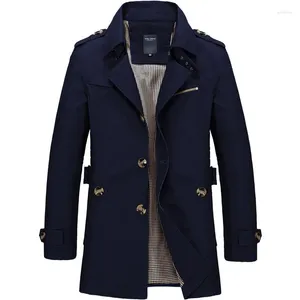 Abbigliamento etnico 2024 Primavera Moda uomo Trench Inghilterra Abito lungo Impermeabile Giacca irregolare esterna non ufficiale Coreana