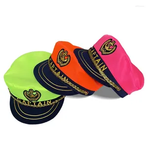 Berets Adult 2024Yacht Military Captain Hats Adjustable Men Women Navy Marine Admiral Cap Costume Party Fancy Dress Accessories