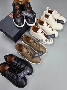 디자이너 Zegna Mens 캐주얼 드레스 신발 비즈니스 캐주얼 소셜 웨딩 파티 품질 가죽 가벼운 운동화 정식 트레이너 크기 38-45