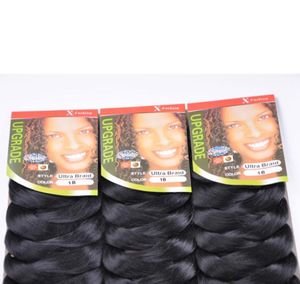 Anekalon ombre flätning hår syntetiska virkade flätor 82 tum 168 gram ombre två ton jumbo fläthårförlängningar mer färg2029107