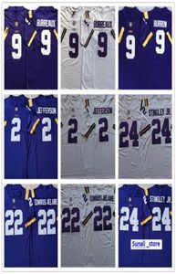 LSU Tigers Men College 9 Joe Burrow Burreaux Jerseys 2 Justin Jefferson 22 Clyde Edwardshelaire 24 Derek Stingley JR Football St5085340