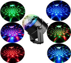Strobe LED DJ Ball Ball Home KTV XMAS Show de casamento LED RGB Crystal Magic Ball Lights Lights Sound Som ativado Laser Dropship4947887