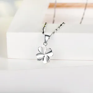 Anhänger KOFSAC Mode 925 Sterling Silber Halsketten Für Frauen Einfache Nette Glück Klee Anhänger Schmuck Dame Geburtstag Zubehör Geschenke