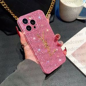 Brand Phone Case Designer Glitter For iPhone 15 Pro Max Cases iPhone 14 13 12 11 Pro Max 15 Plus Case Bling Sparkling Rhinestone Diamond Jewelled 3D Crystal Women Cover