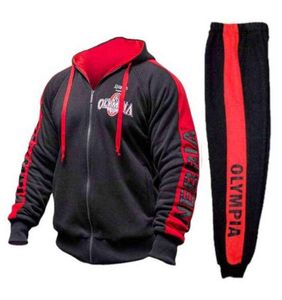 OLYMPIA Felpe con cerniera da uomo Moda Casual palestre maschili fitness Bodybuilding Felpa in cotone abbigliamento sportivo Marca top coat 2111068712033