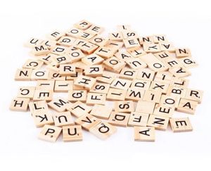 100pcsset Wooden Alphabet Scrabble Tiles Black Letters Numbers For Crafts Wood3347858