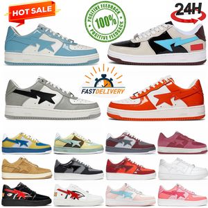 Designer Sta Casual Schuhe Low Top Männer und Frauen Blau Grau Camouflage Skateboarding Sport Bapely Sneakers Outdoor Schuhe Wasserdichtes Leder Größe 36-45 mit Box