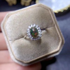 Pierścienie klastra Yulem Natural Opal Fashion Ring for Women S925 Sterling Silver Fine Party Charm Weddings Trendssetter biżuterii