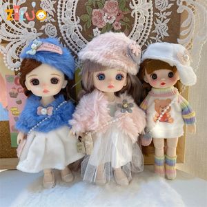 16 cm dockor 1/8 BJD Doll Princess Dress Up Boneca Childrens Munecas Toys Dolls for Girls Doll Multi-Joint Kids Birthday Present 240301