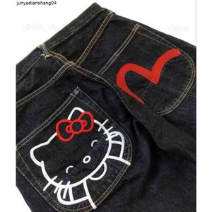 Jeans da donna Y2k per donna Harajuku Kawaii Anime modello di stampa Streetwear a vita alta Vintage gotico Casual T231118