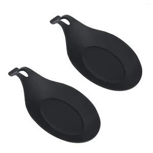 Servis uppsättningar silikonsked vila redskapshållare sopp slecks kök bordsartiklar för pott restaurang buffé snabb svart