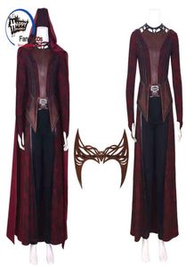 Temadräkt Hela kostymen Scarlet Cosplay Witch Wanda Vision Come Mask Outfits Halloween Carnival Suit Custom Made L2207141000290