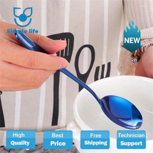 Spoons 1PCS Tableware Kitchen Cafe Tools Colorful Round Spoon Drink Porridge Eat Supplies Dining Coffee Scoops