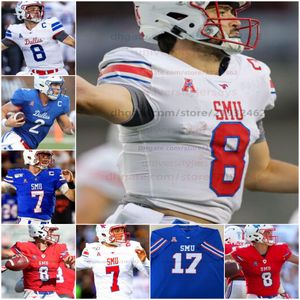 Özel SMU Mustangs futbol formaları Herhangi bir isim herhangi bir sayı erkek kadın gençleri dikişli 7 Shane Buechele James Proche Turner Coxe Delontae Scott